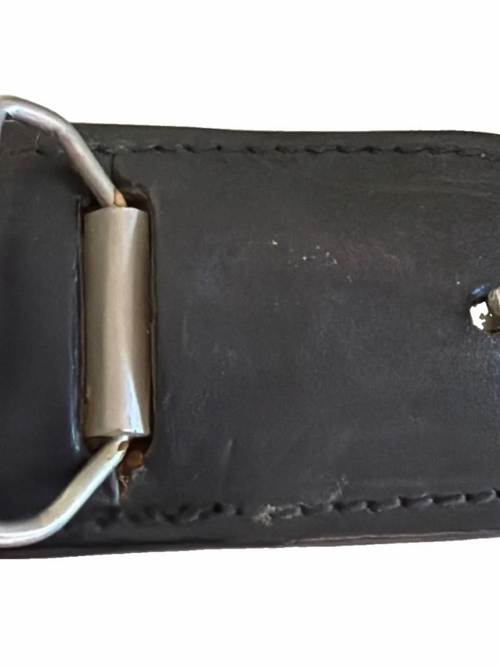 Vintage Etched Leather Leaf Belt Buckle Gorgeous!!!